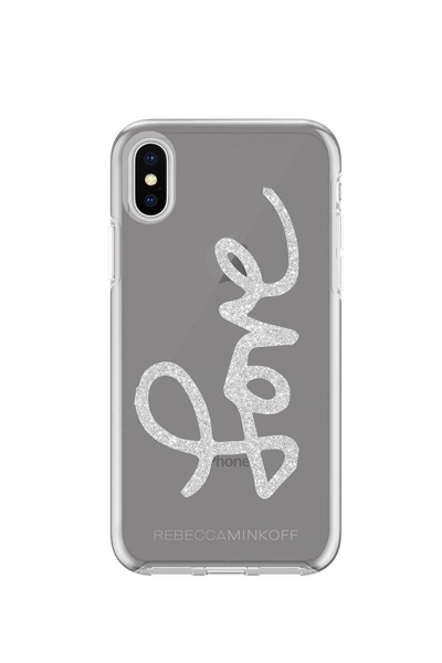 Shop Rebecca Minkoff Love Silver Glitter Case For Iphone Xs & Iphone X In Multi Glitter