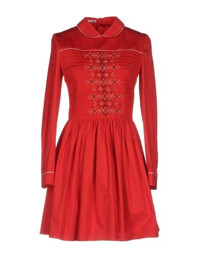 Shop Miu Miu Short Dress In Red