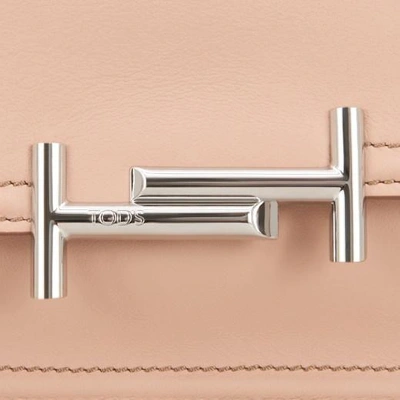 Shop Tod's Double T Bag Charm In Beige