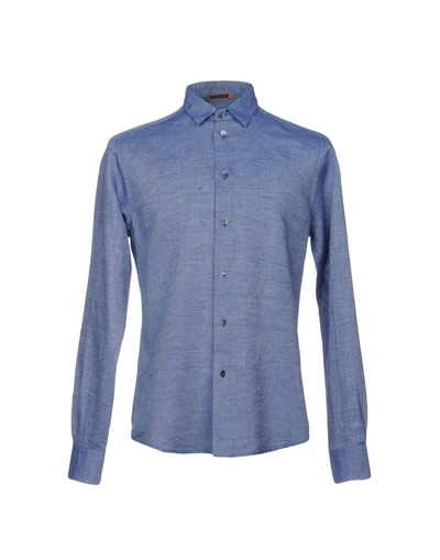 Shop Barena Venezia Linen Shirt In Slate Blue