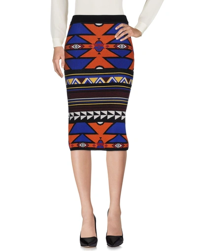 Shop Stella Jean Woman Midi Skirt Blue Size 8 Wool