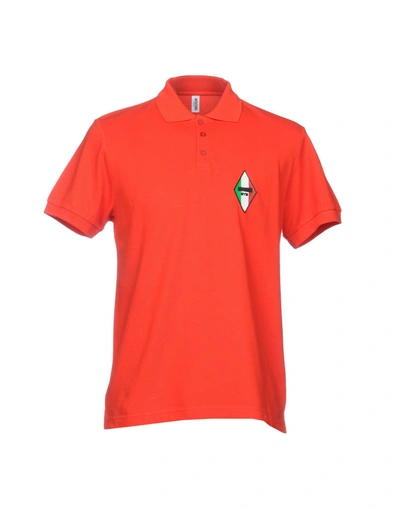 Shop Moschino Swim Moschino Man Polo Shirt Tomato Red Size Xl Cotton