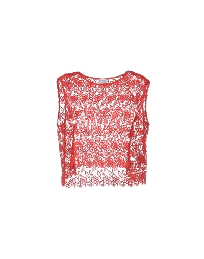 Shop Stella Jean Woman Top Red Size 8 Cotton, Polyester
