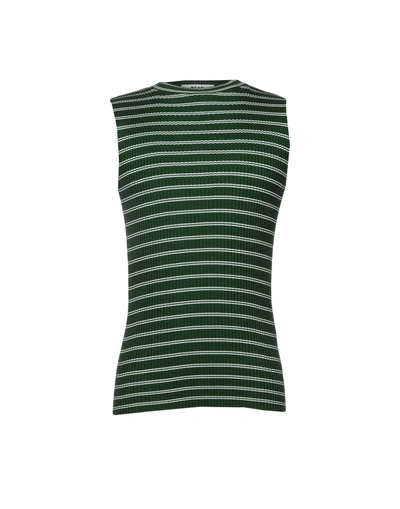 Shop Msgm Sleeveless Sweater In Green