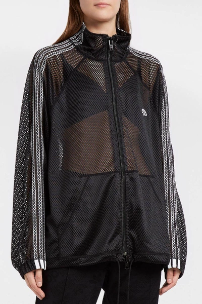 Adidas Originals By Alexander Wang Sheer Mesh Zip-up Track Jacket In Black  | ModeSens