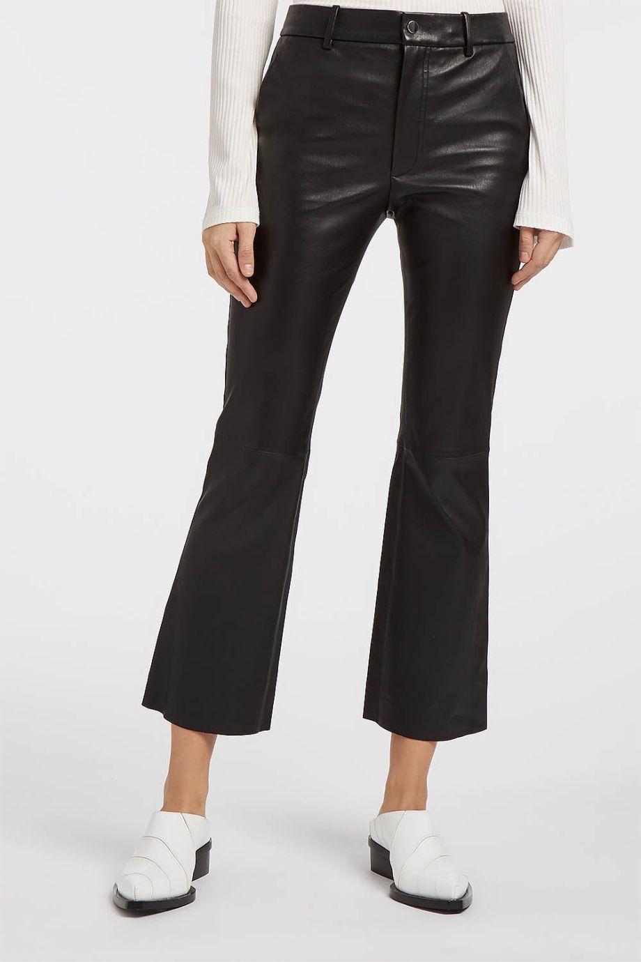 helmut lang cropped leather pants