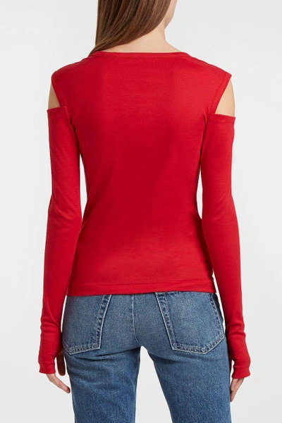 Shop Helmut Lang Cutout Cotton-jersey Top