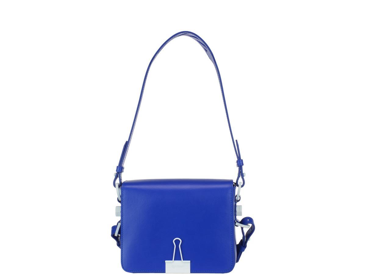 off white binder clip bag blue