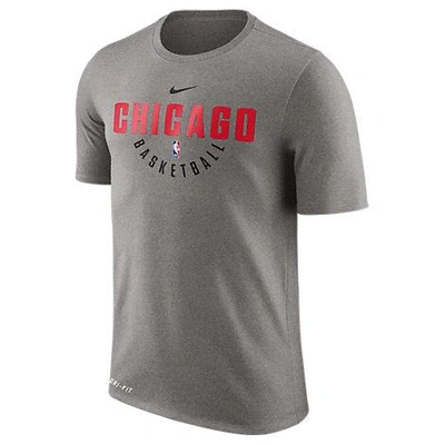 Shop Nike Men's Chicago Bulls Nba Dry Practice T-shirt, Grey