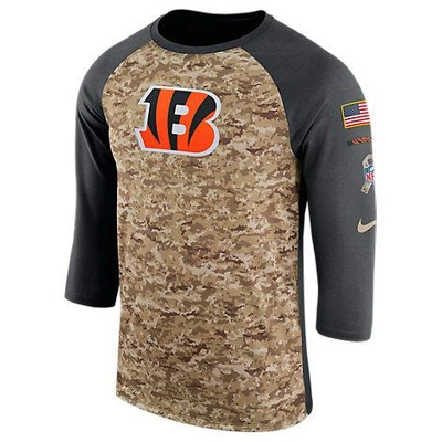 Shop Nike Men's Cleveland Browns Nfl Salute To Service Raglan T-shirt, Brown