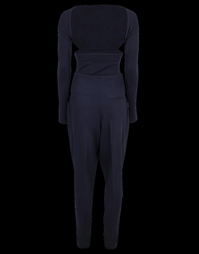 Shop Victoria Beckham Backless Bodysuit With Trouser In Navy