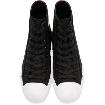 Shop Calvin Klein 205w39nyc Black Canvas Canter High-top Trainers