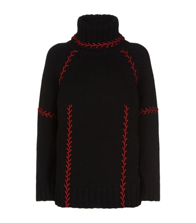 Shop Alexander Mcqueen Turtleneck Stitch Sweater In Black