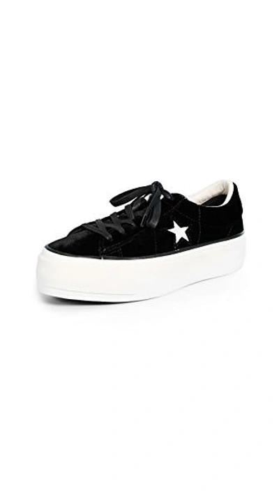 Converse Women's One Star Velvet Lace Up Platform Sneakers In Eclipse Velvet  | ModeSens