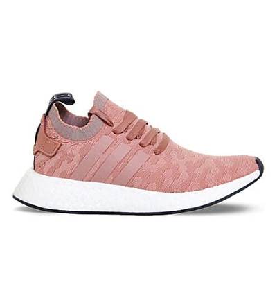 Shop Adidas Originals Nmd R2 Primeknit Trainers In Raw Pink Grey