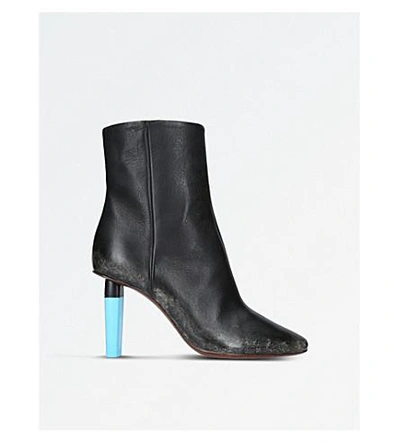Shop Vetements Gypsy Highlighter-heel Leather Ankle Boots In Black