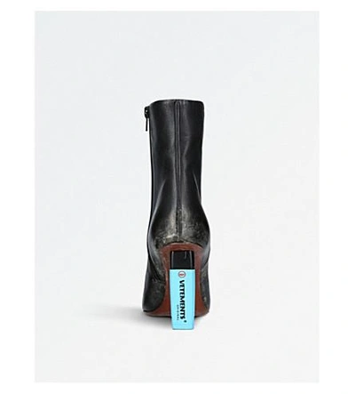Shop Vetements Gypsy Highlighter-heel Leather Ankle Boots In Black