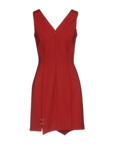 Shop Mugler Short Dress In Brick Red