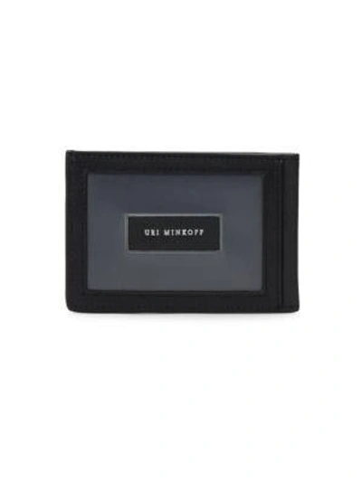 Shop Uri Minkoff Kelso Leather Card Case In Black