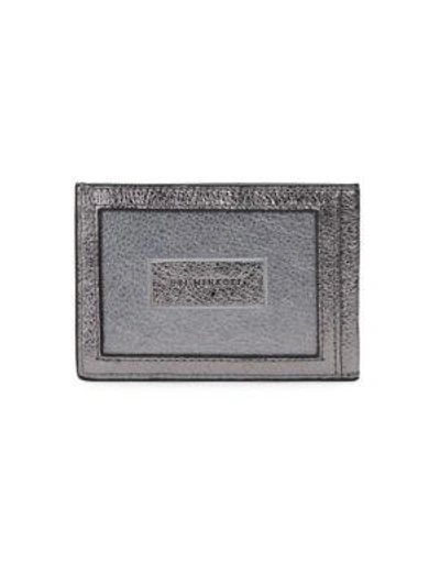 Shop Uri Minkoff Kelso Leather Card Case In Anthracite