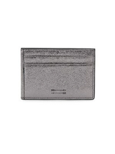 Shop Uri Minkoff Kelso Leather Card Case In Anthracite