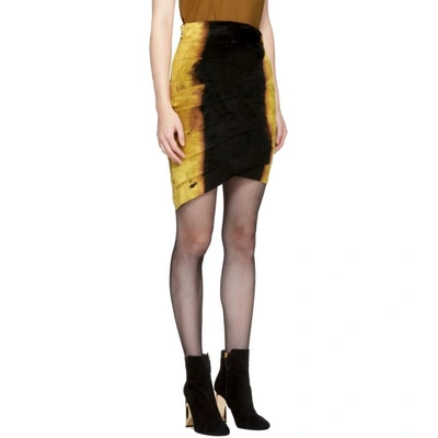 Shop Balmain Black And Gold Velvet Miniskirt In C5345 Noir/dor