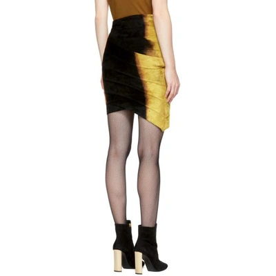 Shop Balmain Black And Gold Velvet Miniskirt In C5345 Noir/dor