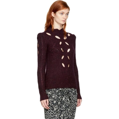 Shop Isabel Marant Burgundy Elea Donegal Sweater In 80by Burgundy