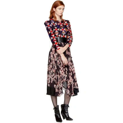 Shop Isabel Marant Multicolor Floral Pleated Wilny Skirt In 86dp Dark Purple