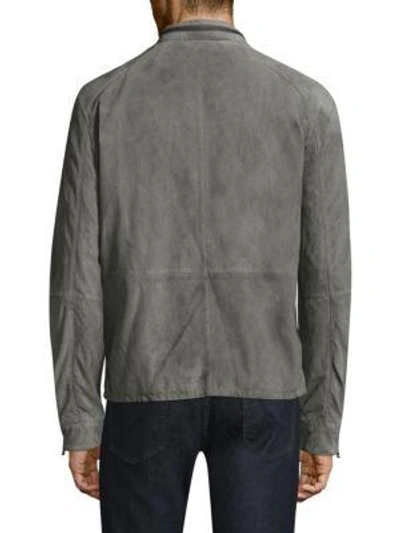 Shop John Varvatos Suede Jacket In Grey