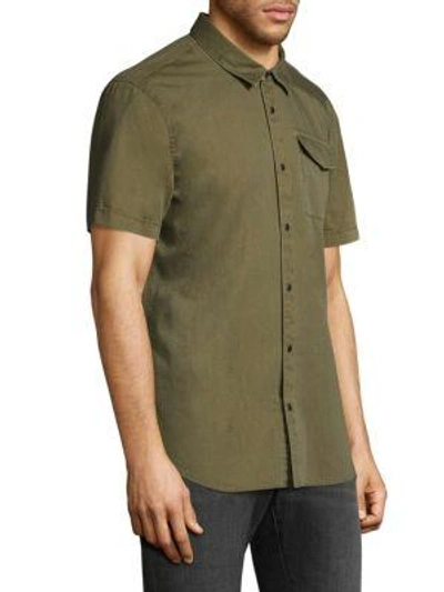 Shop John Varvatos Cotton Button-down Shirt In Sage