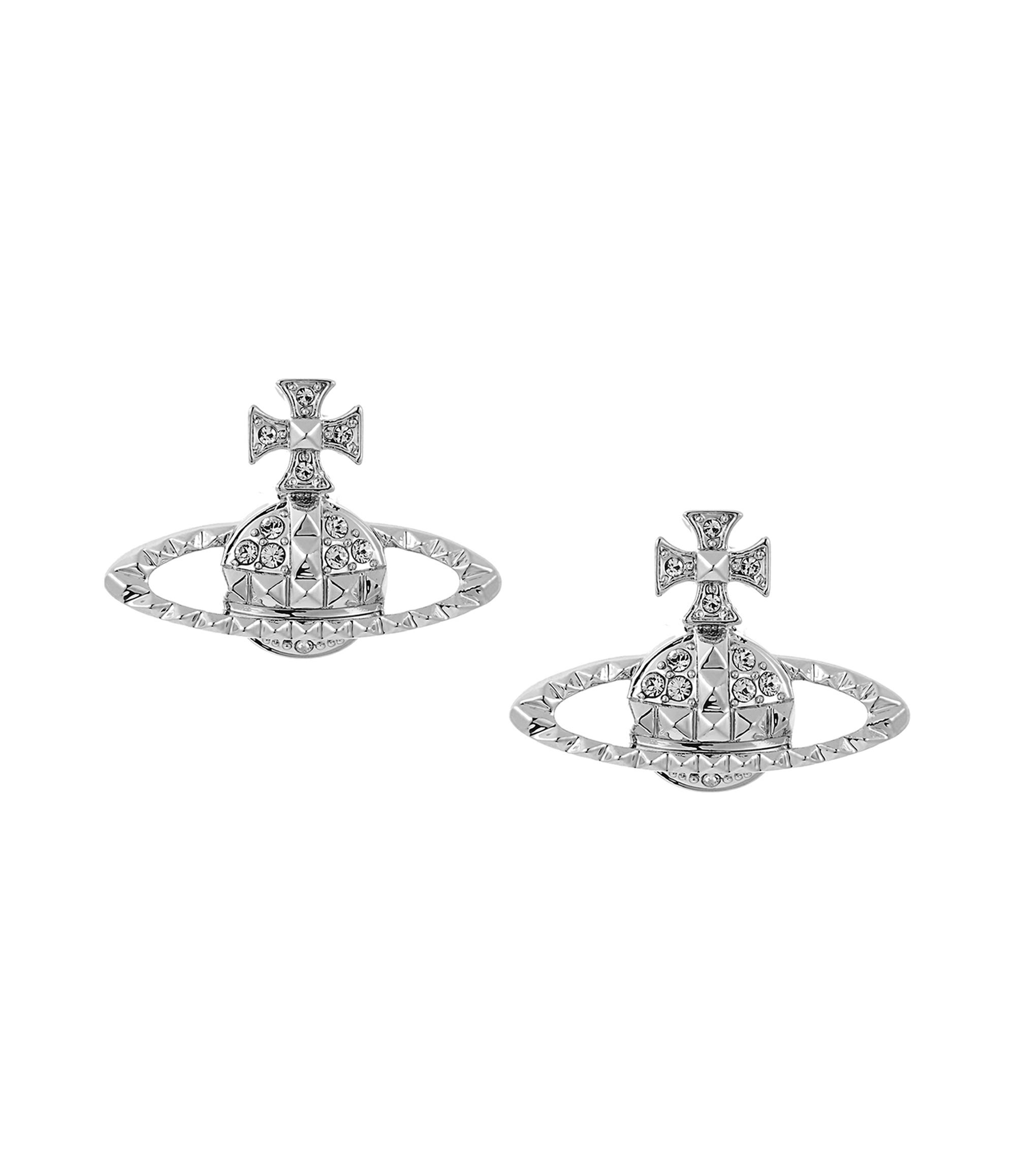 Vivienne Westwood Mayfair Bas Relief Silver Earrings In Silver/crystal ...