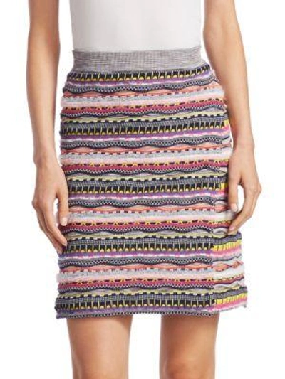 Shop Carven Rainbow Wrap Knit Skirt In Multi