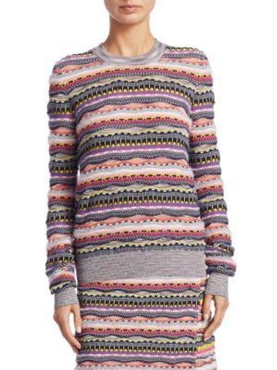 Shop Carven Rainbow Knit Sweater In Multi