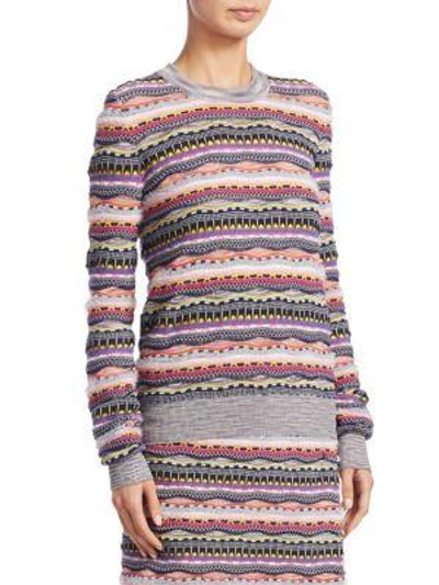 Shop Carven Rainbow Knit Sweater In Multi