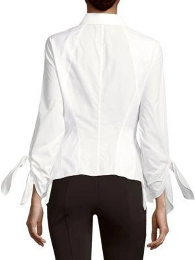 Shop Donna Karan Tie Cuffs Blouse In White