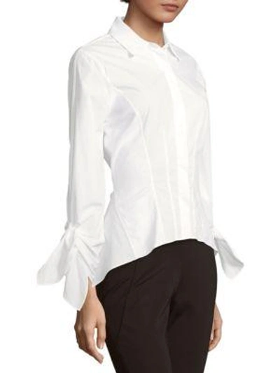 Shop Donna Karan Tie Cuffs Blouse In White