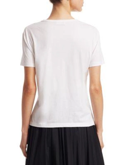 Shop Red Valentino Mesh Paneled Cotton Tee In Bianco