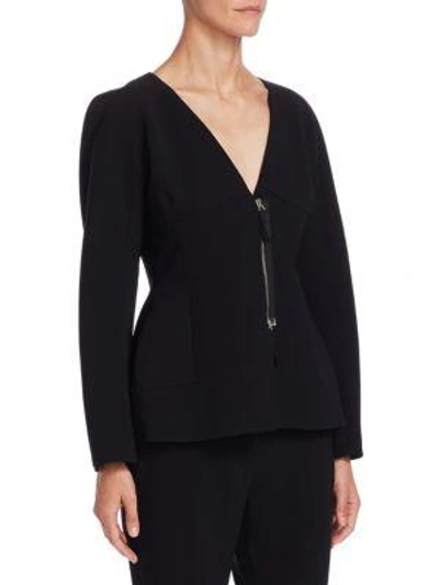 Shop Altuzarra Campion V-neck Zip-front Jacket In Black