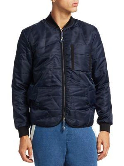 Shop Madison Supply Zip-up Bomber Jacket In Blue Night