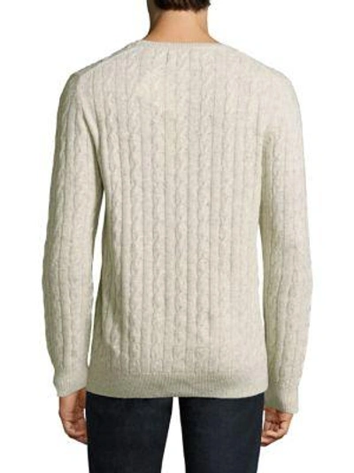 Shop Barbour Sanda Cable Knit Sweater In Ecru