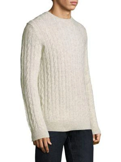 Shop Barbour Sanda Cable Knit Sweater In Ecru