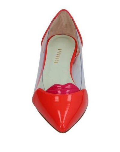 Shop Giannico Ballet Flats In Red