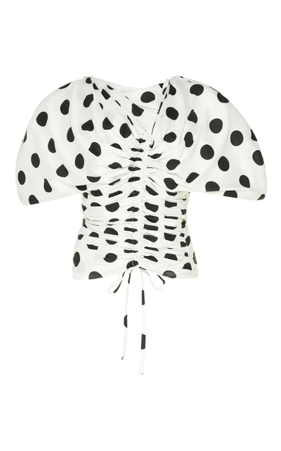 Shop Jacquemus Structured Cap Sleeve Top In Print
