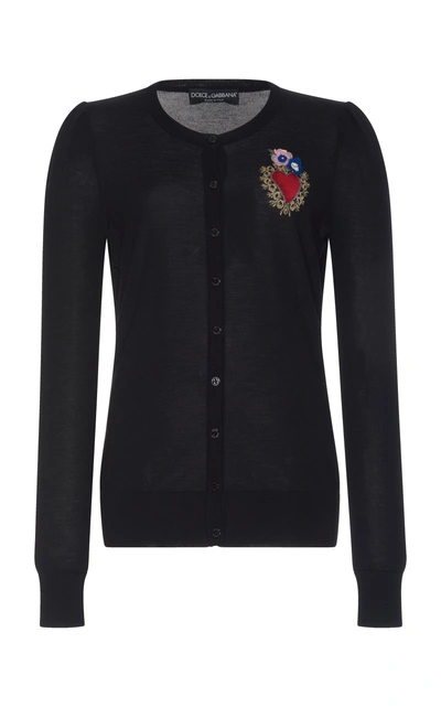 Shop Dolce & Gabbana All Of The Lovers Cardigan In Black
