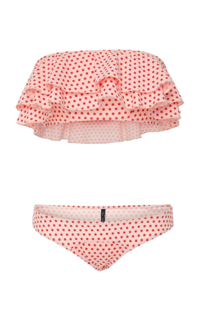 Shop Lisa Marie Fernandez Sabine Ruffled Polka-dot Bikini In Multi