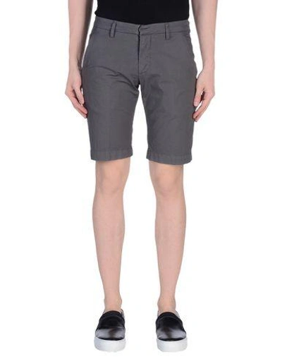Shop Dondup Man Shorts & Bermuda Shorts Lead Size 31 Cotton, Elastane In Grey