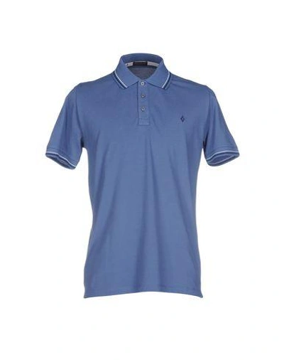 Shop Ballantyne Polo Shirts In Slate Blue