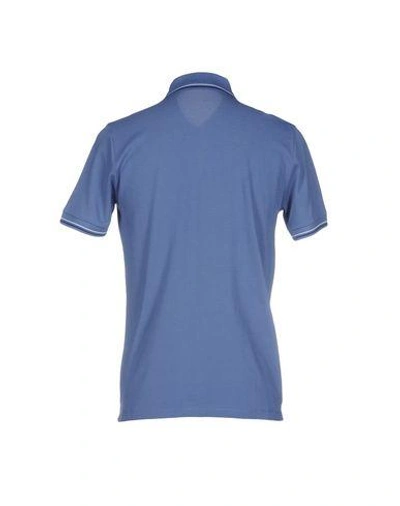 Shop Ballantyne Polo Shirts In Slate Blue