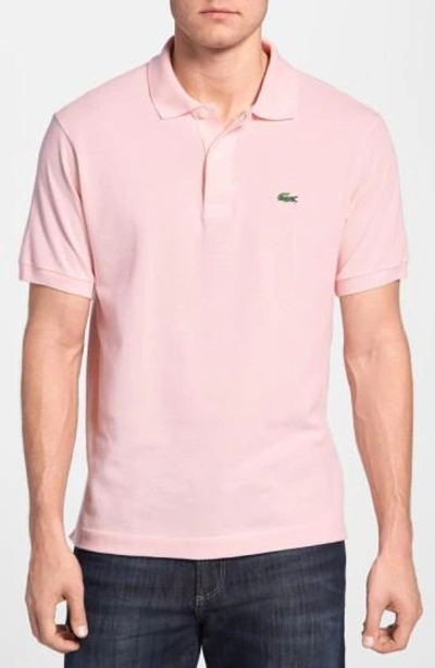 Shop Lacoste 'l1212' Pique Polo In Pink